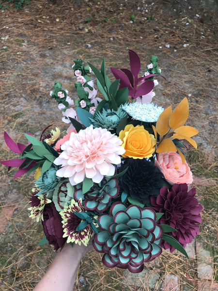 Bohemian Multicolor Paper Flower Bouquet - Large Bouquet - Custom Bouquet