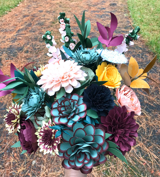 Bohemian Multicolor Paper Flower Bouquet - Large Bouquet - Custom Bouquet