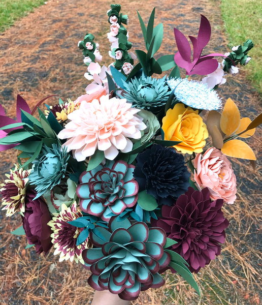 Bohemian Multicolor Paper Flower Bouquet - Large Bouquet - Custom Bouquet