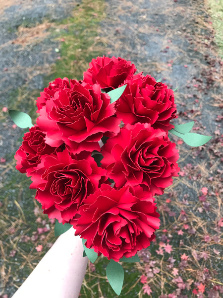 Paper Carnations - Pick a Color - Medium Bouquet - Small Bouquet
