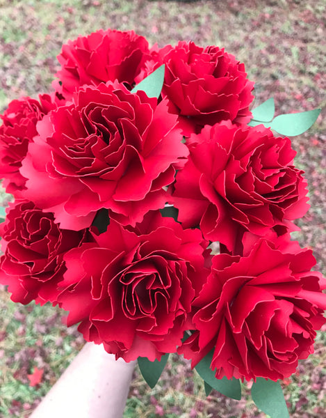 Paper Carnations - Pick a Color - Medium Bouquet - Small Bouquet