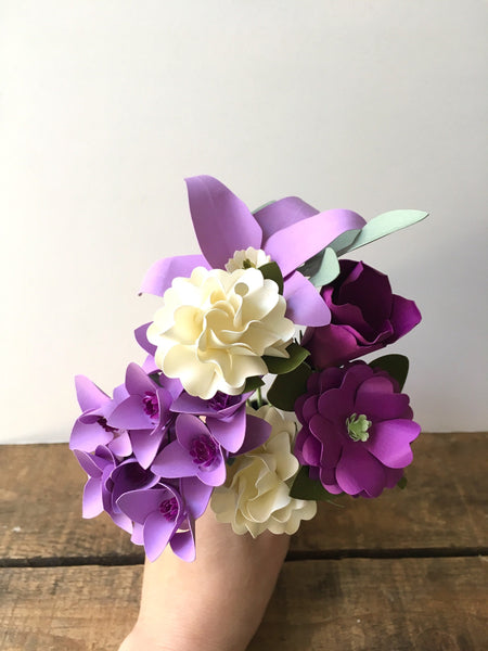 Purple Lily Paper Flower Bouquet - Small Bouquet