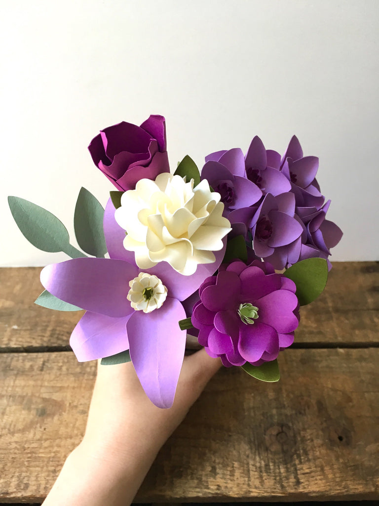 purple lily flower bouquet Purple Lily Paper Flower Bouquet