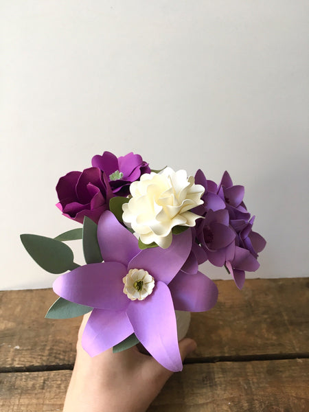 Purple Lily Paper Flower Bouquet - Small Bouquet