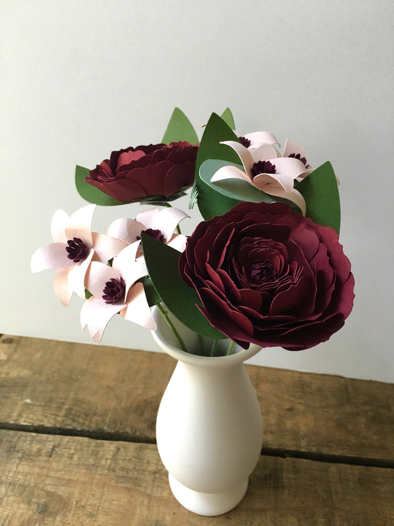Blush Mini Paper Flower Bouquet – Paper Blossoms By Michal, LLC