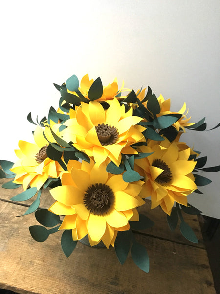 Paper Sunflowers - Small Bouquet - Medium Bouquet - Large Bouquet