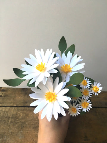 White Paper Wild Daisies - Small Bouquet