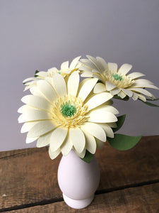 Light Yellow Paper Gerbera Daisies - Small Bouquet - Medium Bouquet - Large Bouquet