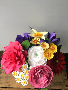 Multicolor Paper Flower Bouquet - Medium Bouquet - Custom Bouquet