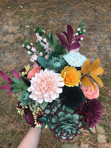 Bohemian Multicolor Paper Flower Bouquet - Large Bouquet - Custom Bouquet