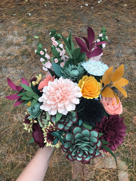Bohemian Multicolor Paper Flower Bouquet - Large Bouquet - Custom Bouquet