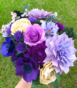 Purple, Plum, and Lilac Paper Flower Bouquet - Large Bouquet - Custom Bouquet