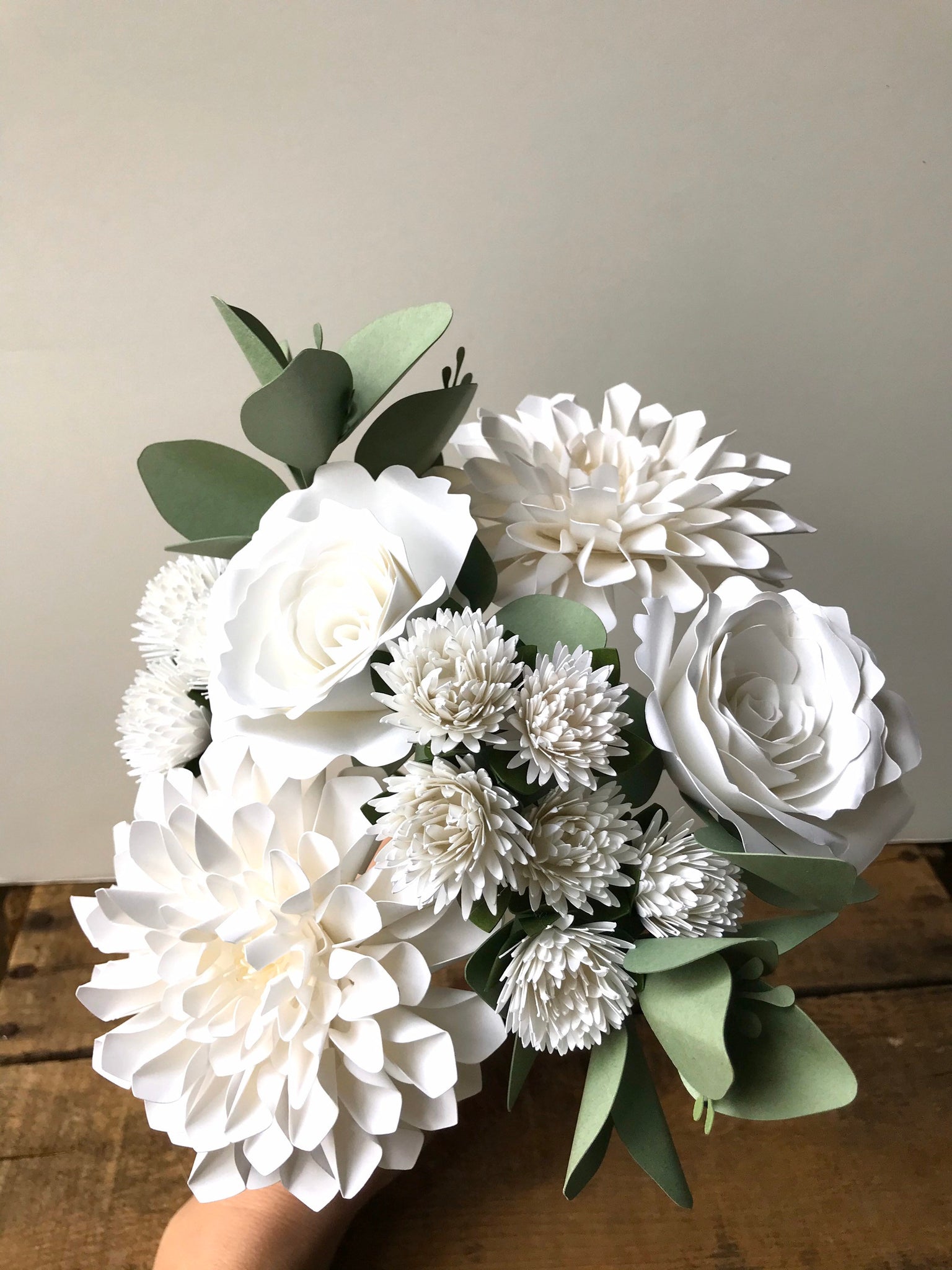 White Paper Flower Bouquet - Small Bouquet - Medium Bouquet