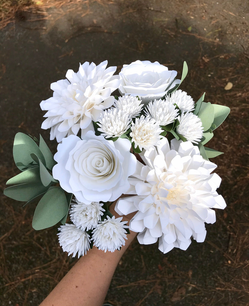 seed paper flower bouquet White Paper Flower Bouquet - Small Bouquet